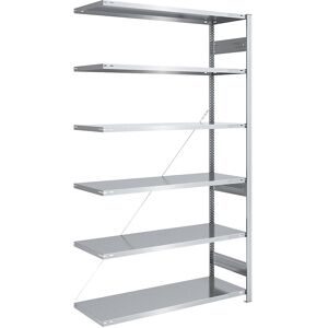 Schwerlast-Steckregal, einseitig, HxBxT 2500 x 1300 x 600 mm, verzinkt, Anbauregal eurokraft pro