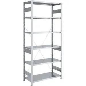 Schwerlast-Steckregal, einseitig, HxBxT 2500 x 1000 x 600 mm, verzinkt, Grundregal eurokraft pro