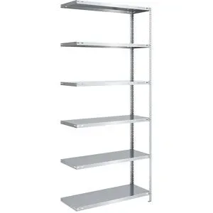 Schraubregal, Bauart leicht, doppelseitig, HxBxT 2500 x 1000 x 500 mm, verzinkt, Anbauregal eurokraft pro