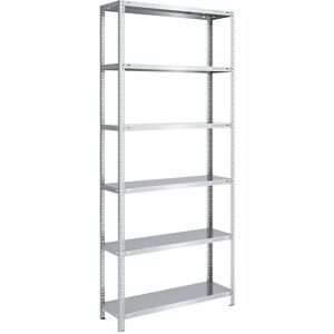 Schraubregal, Bauart leicht, doppelseitig, HxBxT 2500 x 1000 x 400 mm, verzinkt, Grundregal eurokraft pro
