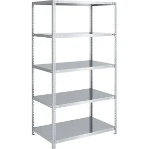 Schraubregal, Bauart leicht, doppelseitig, HxBxT 2000 x 1000 x 800 mm, verzinkt, Grundregal eurokraft pro