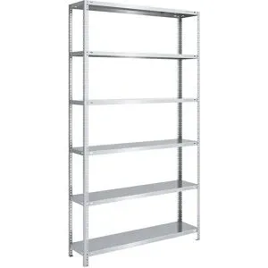 Schraubregal, Bauart leicht, doppelseitig, HxBxT 2500 x 1300 x 400 mm, verzinkt, Grundregal eurokraft pro