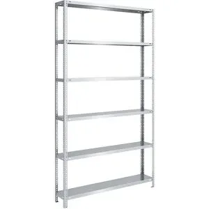 Schraubregal, Bauart leicht, doppelseitig, HxBxT 2500 x 1300 x 300 mm, verzinkt, Grundregal eurokraft pro