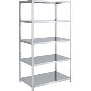 Lager-Schraubregal, Bauart mittelschwer, beidseitig, HxBxT 2000 x 1000 x 800 mm, verzinkt, Grundregal eurokraft pro