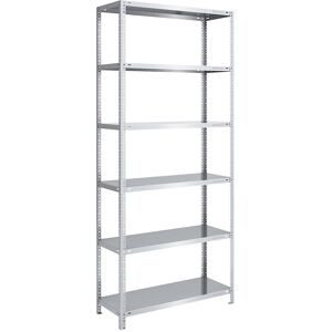 Lager-Schraubregal, Bauart mittelschwer, beidseitig, HxBxT 2500 x 1000 x 500 mm, verzinkt, Grundregal eurokraft pro