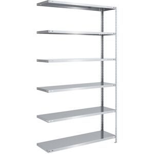 Lager-Schraubregal, Bauart mittelschwer, beidseitig, HxBxT 2500 x 1300 x 500 mm, verzinkt, Anbauregal eurokraft pro
