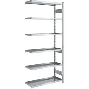 Wannenregal, Stahl verzinkt, doppelseitig, H 2500 mm, Wannen-BxT 1000 x 500 mm, Anbauregal hofe