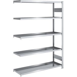 Wannenregal, Stahl verzinkt, doppelseitig, H 2000 mm, Wannen-BxT 1300 x 500 mm, Anbauregal hofe
