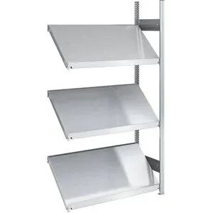 Schrägboden-Regal, Regalhöhe 2000 mm, Bodenbreite 1000 mm, Anbauregal, verzinkt hofe