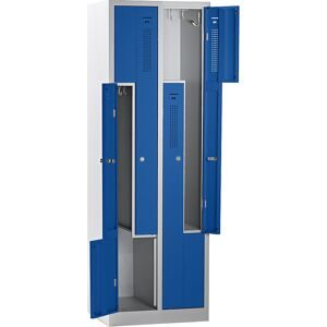 Z-Spind Amsterdam, 2 Abteile, lichtgrau / enzianblau, Breite 590 mm eurokraft basic