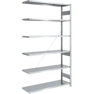 Steckregal, Bauart mittelschwer, einseitig, HxBxT 2500 x 1300 x 500 mm, verzinkt, Anbauregal eurokraft pro