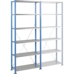 Schnellbau-Schwerlast-Steckregal, Fachboden-BxT 1250 x 800 mm, Fachlast 240 kg, Grundregal, Höhe 2500 mm, 6 Fachböden Manorga