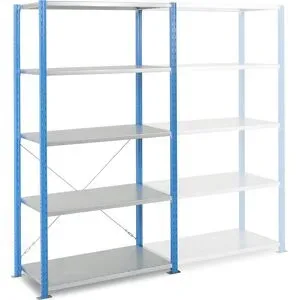Schnellbau-Schwerlast-Steckregal, Fachboden-BxT 1250 x 800 mm, Fachlast 240 kg, Grundregal, Höhe 2000 mm, 5 Fachböden Manorga