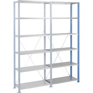 Schnellbau-Schwerlast-Steckregal, Fachboden-BxT 1000 x 600 mm, Fachlast 310 kg, Anbauregal, Höhe 2500 mm, 6 Fachböden Manorga