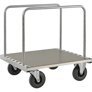 Plattenwagen KM539, LxBxH 890 x 800 x 940 mm, 2 Lenkrollen mit Stopp, 2 Bockrollen Kongamek