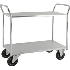 Tischwagen KM41, 2 Etagen, LxBxH 1070 x 550 x 1000 mm, verzinkt, 2 Lenk- und 2 Bockrollen, ab 5 Stk Kongamek