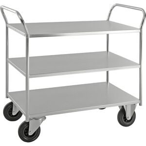 Tischwagen KM41, 3 Etagen, LxBxH 1070 x 550 x 975 mm, verzinkt, 2 Lenk- und 2 Bockrollen, ab 5 Stk Kongamek