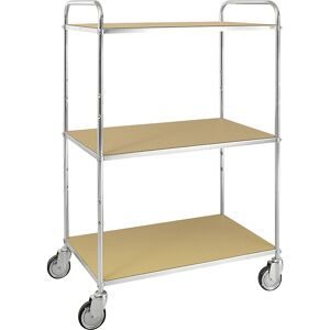 ESD-Etagenwagen, 4 Lenkrollen, 3 Ladeflächen, LxBxH 980 x 585 x 1445 mm, ab 2 Stk Kongamek