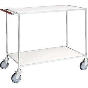Tischwagen, 2 Etagen, LxBxH 1080 x 580 x 870 mm, verzinkt / weiß, ab 2 Stk Kongamek
