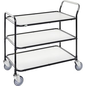 Tischwagen, 3 Etagen, LxBxH 1020 x 555 x 965 mm, verzinkt / schwarz, ab 2 Stk Kongamek