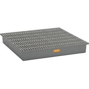GFK-Boden-Auffangwanne, 4 x 200-l-Fass, ohne Zulassung, mit GFK-Gitterrost CEMO