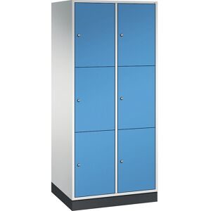 3er-Schließfachschrank Intro, 2 Abteile, lichtgrau / lichtblau, BxT 820 x 600 mm C+P