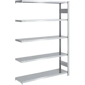 Steckregal, Bauart leicht, doppelseitig, HxBxT 2000 x 1300 x 400 mm, verzinkt, Anbauregal eurokraft pro