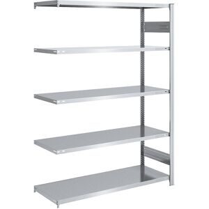 Steckregal, Bauart leicht, doppelseitig, HxBxT 2000 x 1300 x 600 mm, verzinkt, Anbauregal eurokraft pro