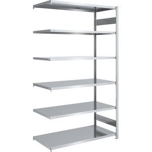 Steckregal, Bauart leicht, doppelseitig, HxBxT 2500 x 1300 x 800 mm, verzinkt, Anbauregal eurokraft pro