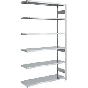 Steckregal, Bauart mittelschwer, doppelseitig, HxBxT 2500 x 1300 x 500 mm, verzinkt, Anbauregal eurokraft pro