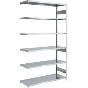 Steckregal, Bauart mittelschwer, doppelseitig, HxBxT 2500 x 1300 x 600 mm, verzinkt, Anbauregal eurokraft pro