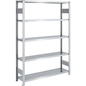 Steckregal, Bauart leicht, doppelseitig, HxBxT 2000 x 1300 x 400 mm, verzinkt, Grundregal eurokraft pro