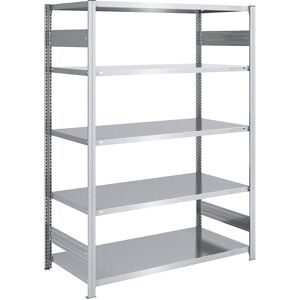 Steckregal, Bauart leicht, doppelseitig, HxBxT 2000 x 1300 x 800 mm, verzinkt, Grundregal eurokraft pro