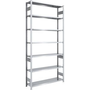 Steckregal, Bauart leicht, doppelseitig, HxBxT 3000 x 1300 x 400 mm, verzinkt, Grundregal eurokraft pro