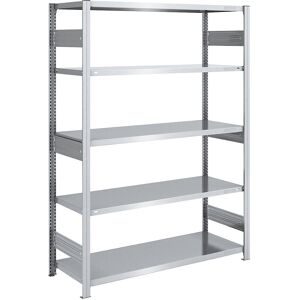 Schwerlast-Steckregal, doppelseitig, HxBxT 2000 x 1300 x 600 mm, verzinkt, Grundregal eurokraft pro