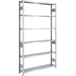 Schwerlast-Steckregal, doppelseitig, HxBxT 2500 x 1300 x 300 mm, verzinkt, Grundregal eurokraft pro