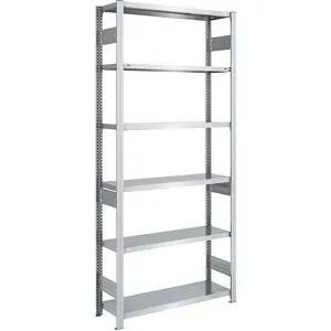 Schwerlast-Steckregal, doppelseitig, HxBxT 2500 x 1000 x 400 mm, verzinkt, Grundregal eurokraft pro