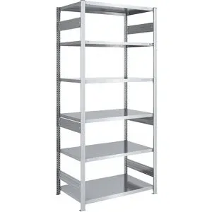 Schwerlast-Steckregal, doppelseitig, HxBxT 2500 x 1000 x 800 mm, verzinkt, Grundregal eurokraft pro