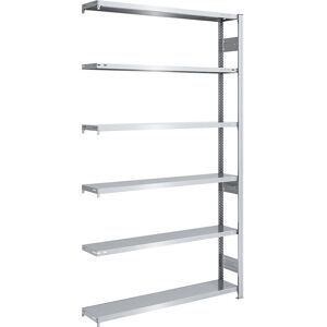 Schwerlast-Steckregal, doppelseitig, HxBxT 2500 x 1300 x 300 mm, verzinkt, Anbauregal eurokraft pro