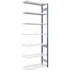 Steckregal, Bauart leicht, einseitig, HxBxT 3000 x 1000 x 500 mm, blau/grau, Anbauregal eurokraft pro