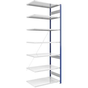 Steckregal, Bauart leicht, einseitig, HxBxT 3000 x 1000 x 800 mm, blau/grau, Anbauregal eurokraft pro