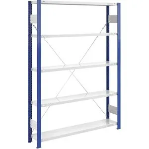 Steckregal, Bauart leicht, einseitig, HxBxT 2000 x 1300 x 300 mm, blau/grau, Grundregal eurokraft pro