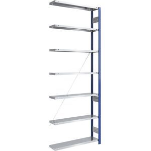 Steckregal, Bauart leicht, einseitig, HxBxT 3000 x 1000 x 300 mm, blau/verzinkt, Anbauregal eurokraft pro