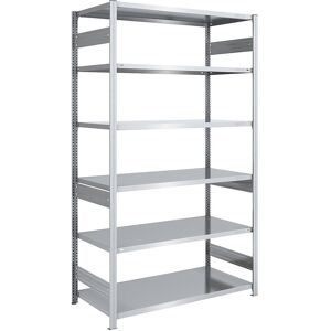 Schwerlast-Steckregal, doppelseitig, HxBxT 2500 x 1300 x 800 mm, verzinkt, Grundregal eurokraft pro