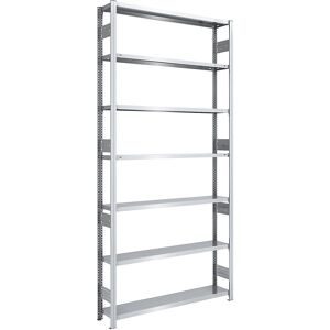 Schwerlast-Steckregal, doppelseitig, HxBxT 3000 x 1300 x 300 mm, verzinkt, Grundregal eurokraft pro