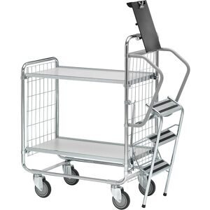 Leiterwagen SERIE 100, 2 Etagen, LxBxH 890 x 460 x 1120 mm HelgeNyberg