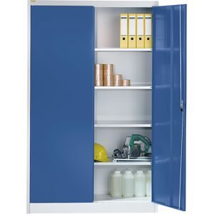 Magazinschrank, HxBxT 1950 x 1200 x 500 mm, lichtgrau / brillantblau mauser