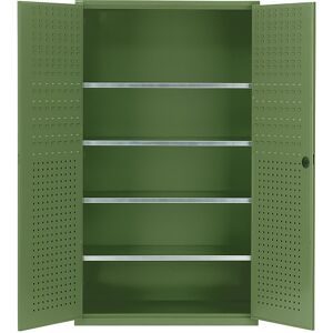 Großraumschrank, 4 Fachböden, resedagrün RAL 6011 mauser