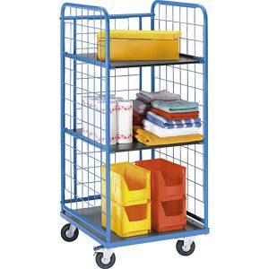 Etagenwagen KOMPAKT, Gitterverkleidung 3-seitig, Ladefläche 750 x 650 mm, ohne Etagenboden, ab 5 Stk eurokraft pro