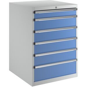 Schubladenschrank, Höhe x Breite x Tiefe 1000 x 717 x 725 mm, Schubladen 1 x 100, 4 x 150, 1 x 200 mm eurokraft pro